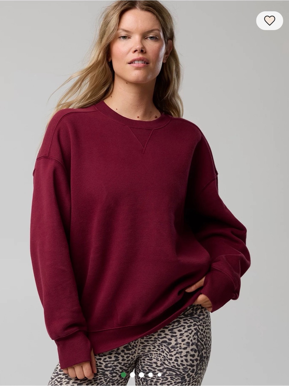Offline Aerie Cloud Fleece Oversized Crewneck Sweatshirt Deep Cherry small NWT